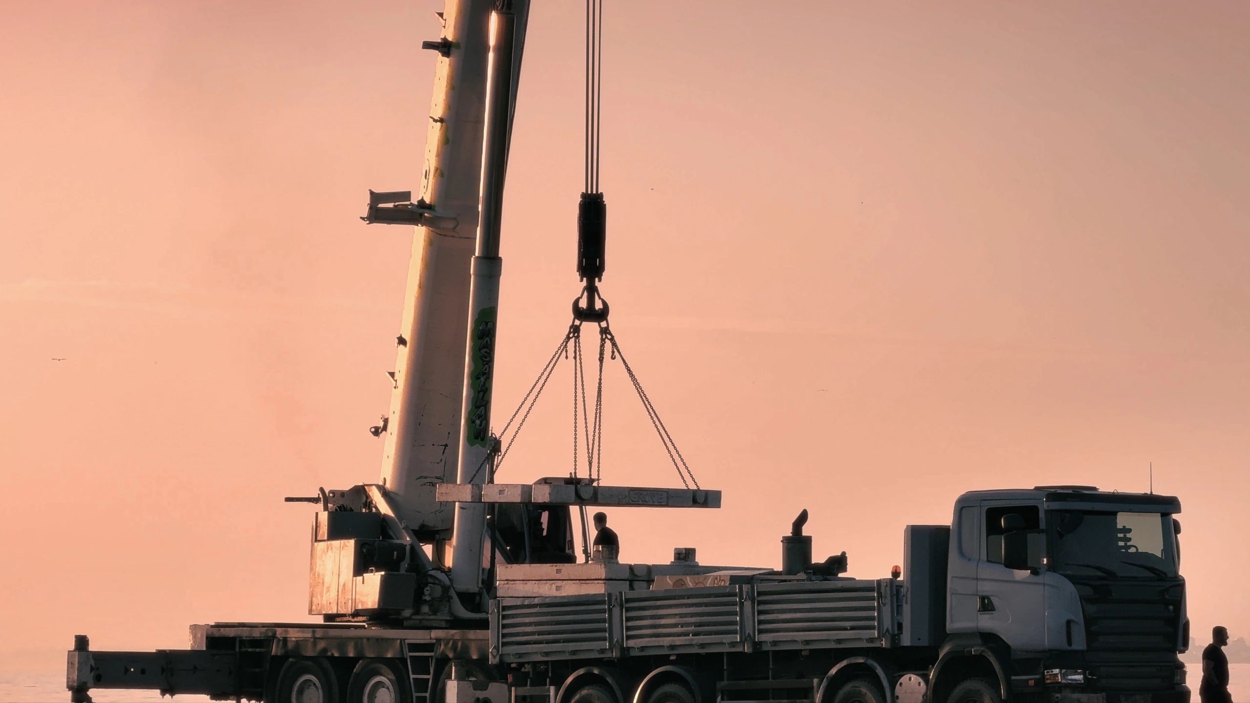 Truck loading materials for bin rental service